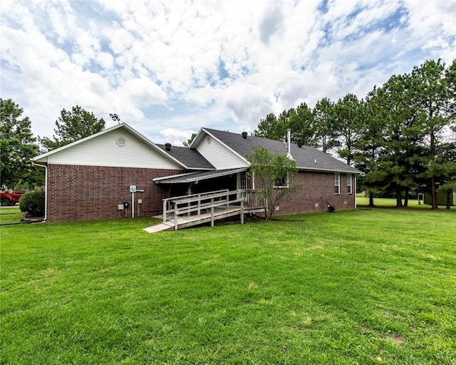 518 W Aster Ave, Farmington, AR 72730 - rear view of house featuring brick siding and a yard