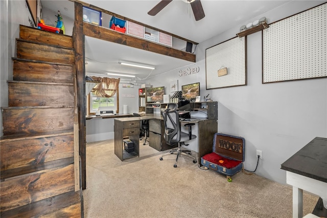 18246 Oakridge Rd, Springdale, AR 72764 - home office with carpet floors and a ceiling fan