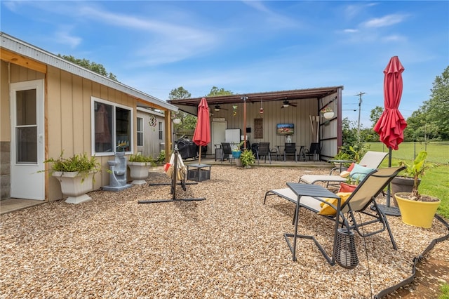 18246 Oakridge Rd, Springdale, AR 72764 - rear view of property featuring a patio area and ceiling fan