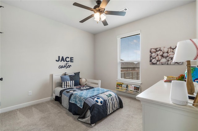 2009 Abbott Ln, Pea Ridge, AR 72751 - bedroom with light colored carpet and a ceiling fan