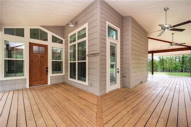 19643 Indigo Dr, Rogers, AR 72756 - wooden deck featuring ceiling fan