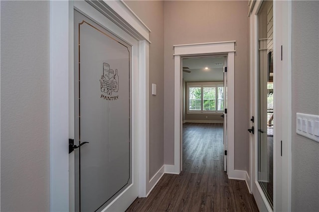 19643 Indigo Dr, Rogers, AR 72756 - corridor featuring dark wood-style floors and baseboards