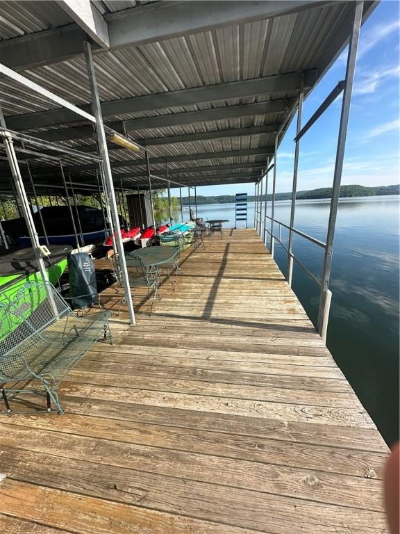 19643 Indigo Dr, Rogers, AR 72756 - dock area featuring a water view and boat lift