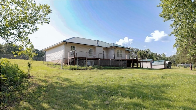 19105 Feather Hill Rd, Elkins, AR 72727 - rear view of property with a wooden deck