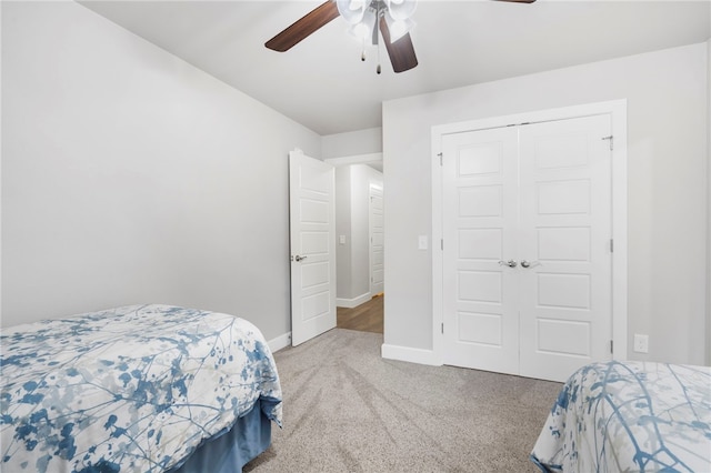 531 Chaparral St, Centerton, AR 72719 - carpeted bedroom with baseboards, a closet, and ceiling fan