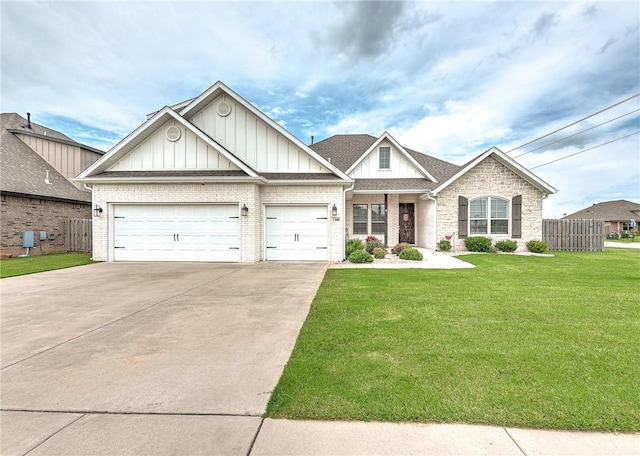 1300 Eureka Rd, Centerton, AR 72719 - craftsman house with board and batten siding, concrete driveway, a garage, and brick siding