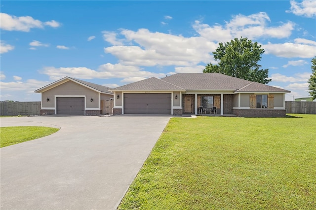 6108 SW Lee Ln, Bentonville, AR 72713 - ranch-style house with a garage, driveway, brick siding, and roof with shingles