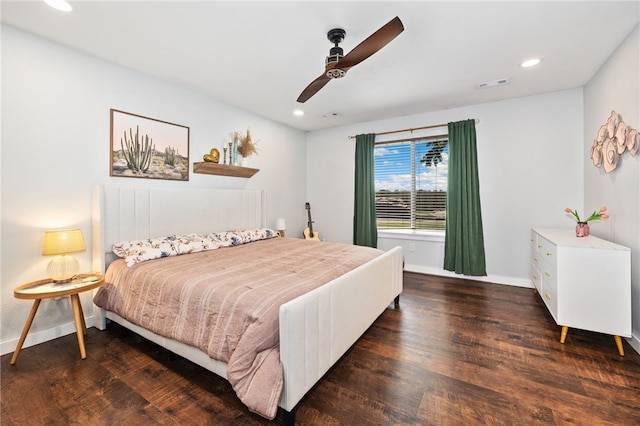 6108 SW Lee Ln, Bentonville, AR 72713 - bedroom featuring wood finished floors, baseboards, recessed lighting, and a ceiling fan
