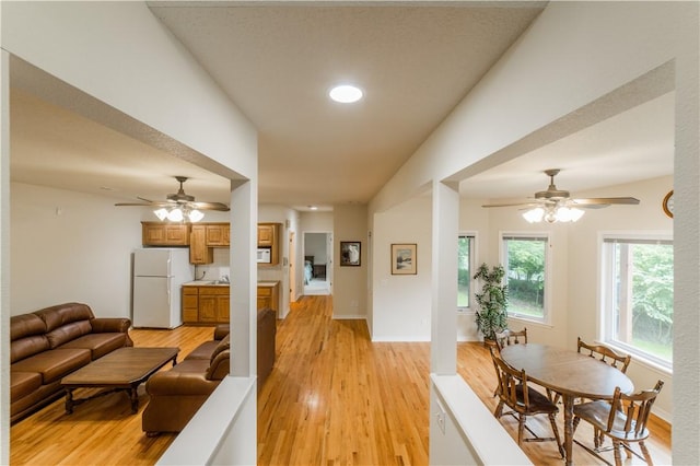18 Cheviot Ln, Bella Vista, AR 72715 - living area with ceiling fan, light wood-type flooring, and recessed lighting