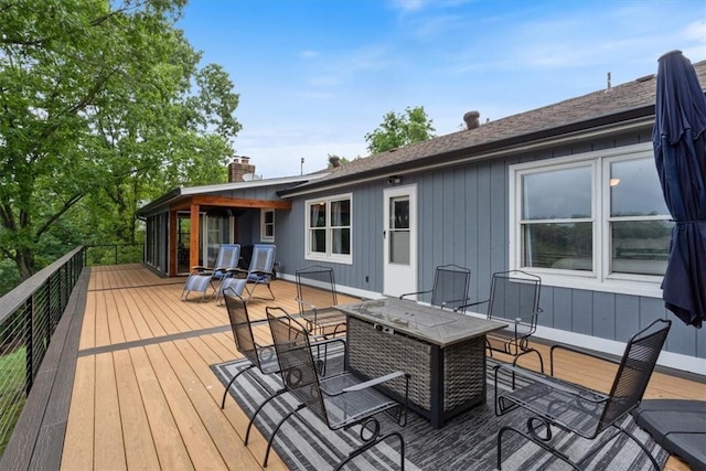 326 Hillcrest Rd, Eureka Springs, AR 72631 - wooden terrace with outdoor dining area