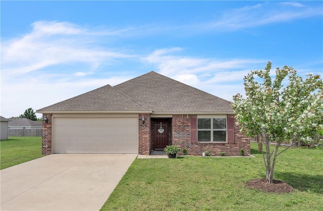 944 Maddy St, Elkins, AR 72727 - view of front facade with brick siding, roof with shingles, and a garage