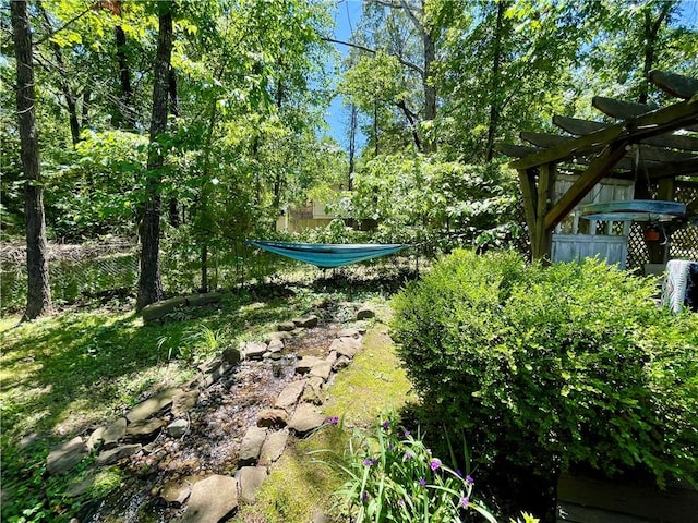 900 Dogwood St, Huntsville, AR 72740 - view of yard with a pergola