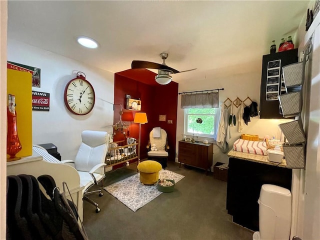 900 Dogwood St, Huntsville, AR 72740 - office area with ceiling fan and carpet