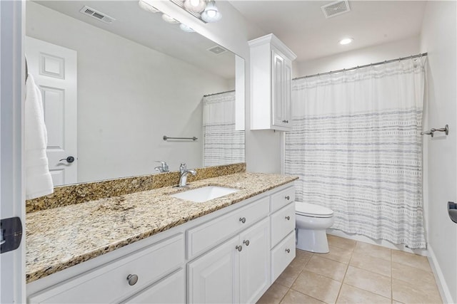 5304 S Promontory Ct, Rogers, AR 72758 - bathroom featuring vanity, tile patterned flooring, and curtained shower