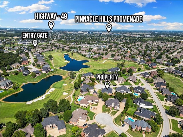 5304 S Promontory Ct, Rogers, AR 72758 - aerial overview of property's location featuring nearby suburban area and a large body of water