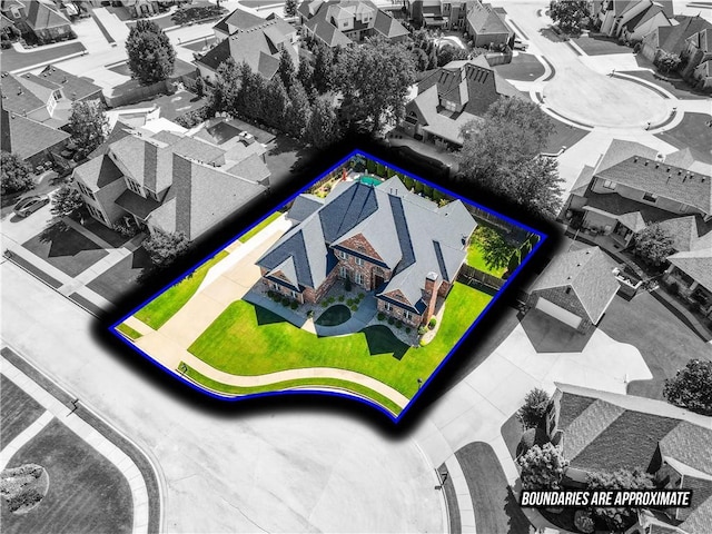5304 S Promontory Ct, Rogers, AR 72758 - aerial perspective of suburban area featuring property boundaries highlighted