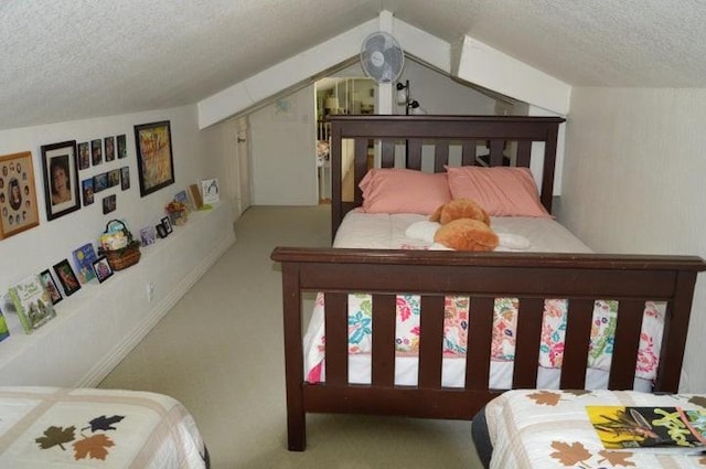 11328 Jolly Mill Ln, Pierce City, MO 65723 - bedroom featuring carpet flooring, a textured ceiling, and vaulted ceiling