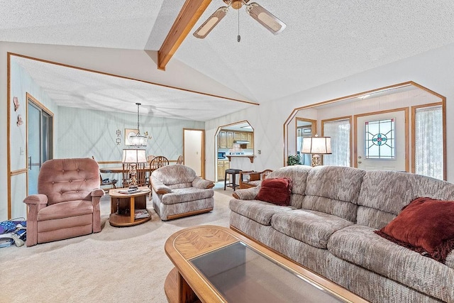 11 Yarmouth Dr, Bella Vista, AR 72715 - living room with carpet flooring, a textured ceiling, and ceiling fan