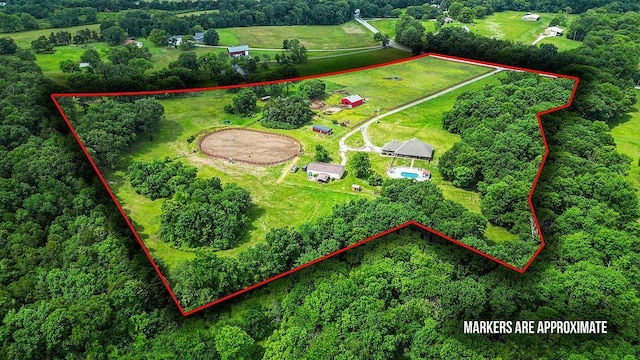 12976 Hummingbird Rd, Elkins, AR 72727 - aerial overview of property's location with property parcel outlined