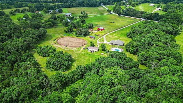 12976 Hummingbird Rd, Elkins, AR 72727 - aerial view of sparsely populated area with a heavily wooded area