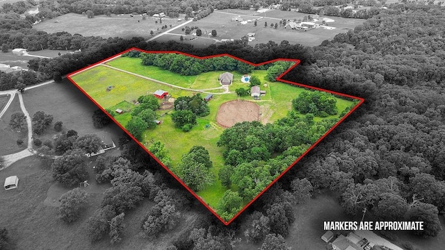 12976 Hummingbird Rd, Elkins, AR 72727 - aerial overview of property's location with property boundaries highlighted
