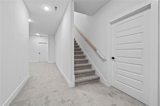 1421 Lee St, Pea Ridge, AR 72751 - staircase with carpet flooring and recessed lighting