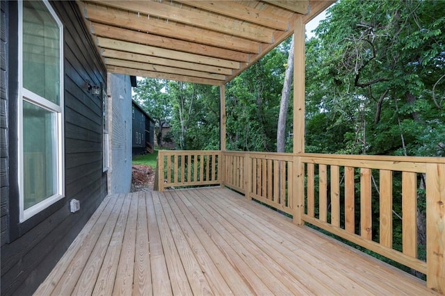 1421 Lee St, Pea Ridge, AR 72751 - wooden terrace featuring view of scattered trees