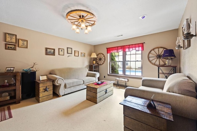 19537 Eastfork Ln, Gravette, AR 72736 - living room featuring a chandelier