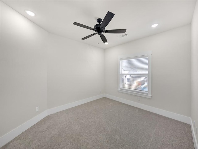 1821 Bluestem Dr, Centerton, AR 72719 - empty room with carpet flooring, recessed lighting, baseboards, and a ceiling fan