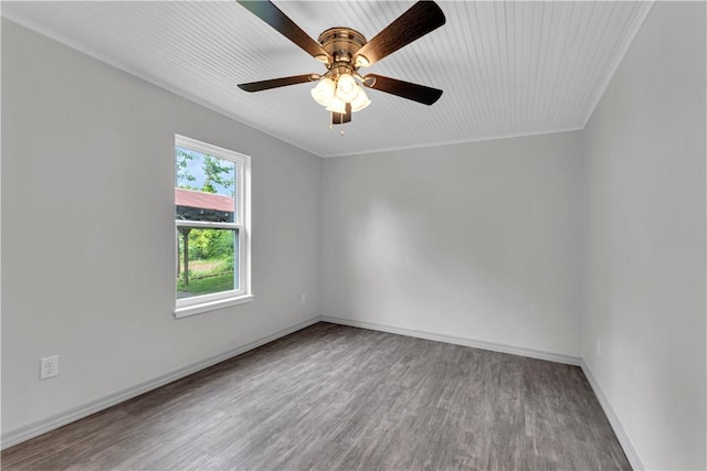 404 Hargis St, Huntsville, AR 72740 - spare room with wood finished floors, ceiling fan, and ornamental molding