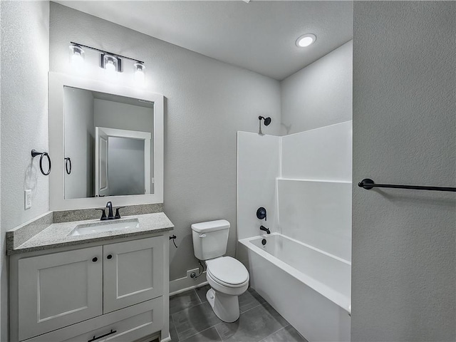 9 Sheidaig Ln, Bella Vista, AR 72715 - full bathroom featuring vanity, shower / bathtub combination, a textured wall, and tile patterned flooring