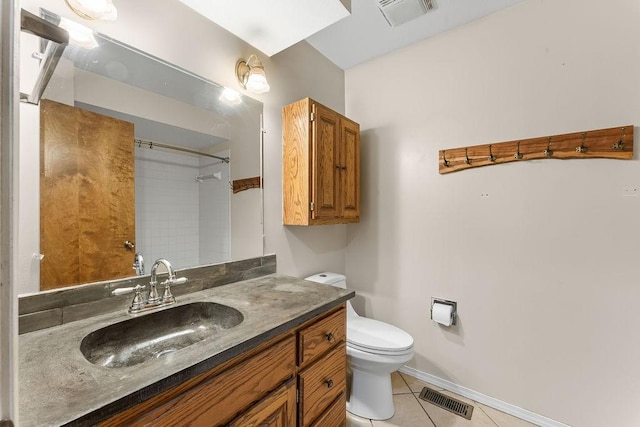 10 Magrath Ln, Bella Vista, AR 72715 - full bathroom with toilet, a shower, tile patterned flooring, vanity, and baseboards