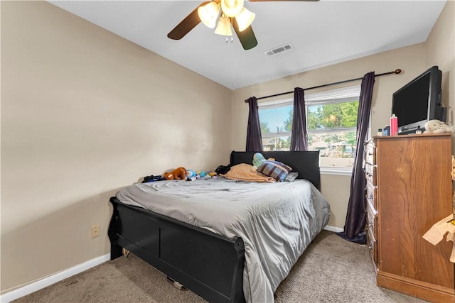 802 Buford St, Springdale, AR 72762 - bedroom with light colored carpet, baseboards, and a ceiling fan