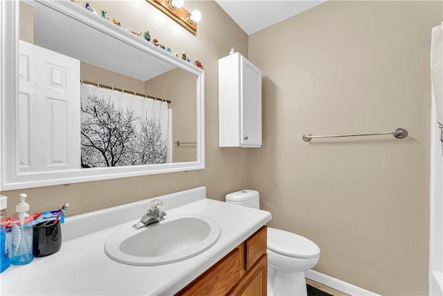 802 Buford St, Springdale, AR 72762 - bathroom featuring toilet, vanity, and a shower with shower curtain
