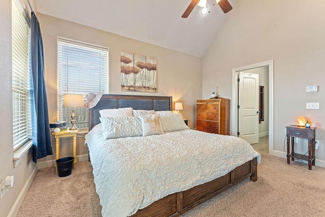 5703 S 66th St, Cave Springs, AR 72718 - carpeted bedroom with ceiling fan and high vaulted ceiling