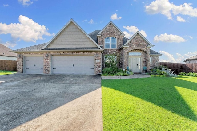 5703 S 66th St, Cave Springs, AR 72718 - view of front of house featuring brick siding, an attached garage, concrete driveway, and a shingled roof
