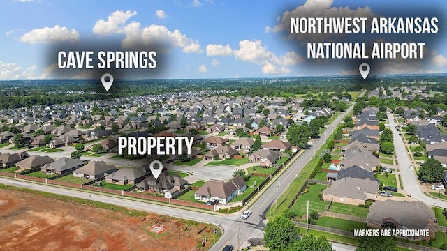 5703 S 66th St, Cave Springs, AR 72718 - aerial perspective of suburban area