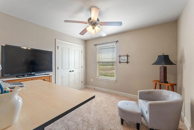 5703 S 66th St, Cave Springs, AR 72718 - bedroom with a closet, light carpet, and ceiling fan