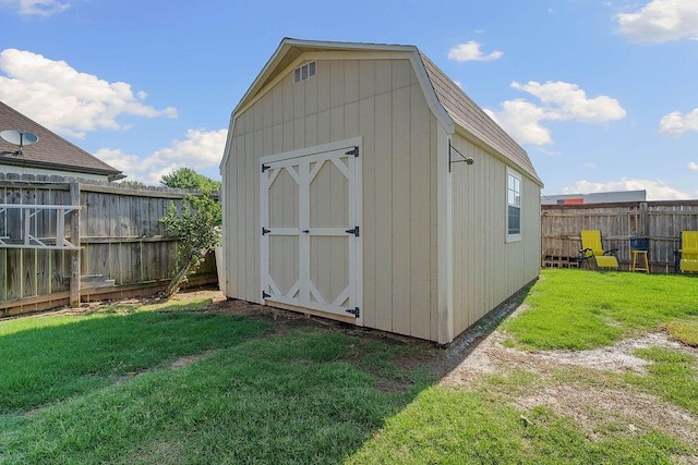 5703 S 66th St, Cave Springs, AR 72718 - view of shed featuring a fenced backyard
