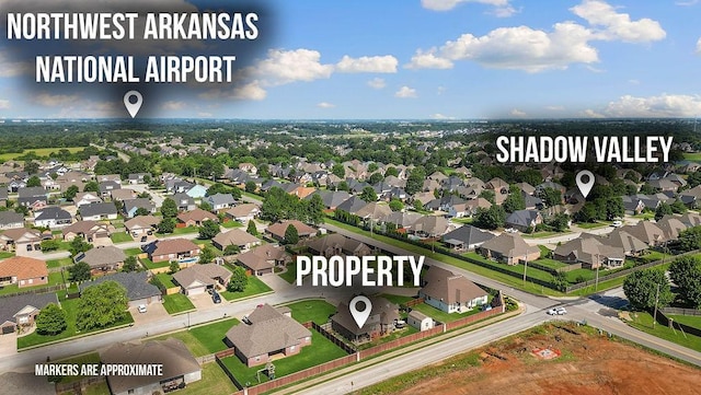 5703 S 66th St, Cave Springs, AR 72718 - aerial perspective of suburban area
