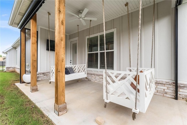 6741 Garden Trail Ave, Springdale, AR 72762 - covered porch with ceiling fan