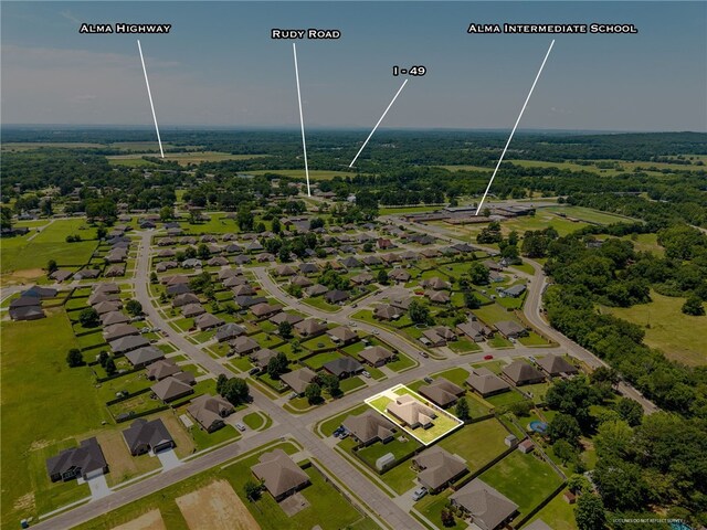 1232 Big Oak Dr, Alma, AR 72921 - bird's eye view