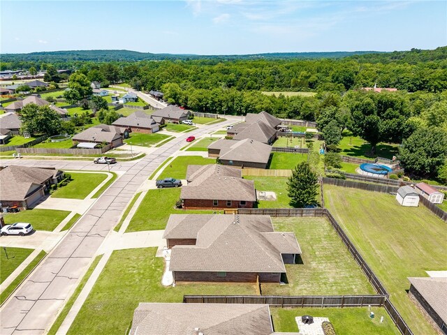 1232 Big Oak Dr, Alma, AR 72921 - aerial view of residential area with a heavily wooded area
