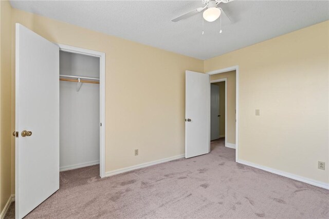 50233 S 725th Rd, Colcord, OK 74338 - unfurnished bedroom featuring carpet, ceiling fan, and a closet