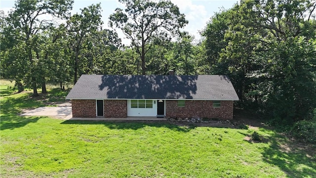 50233 S 725th Rd, Colcord, OK 74338 - view of front of home with a front lawn and brick siding