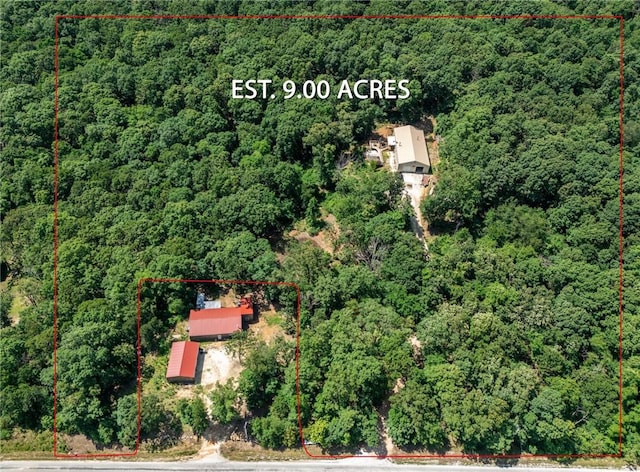 19959 Rheas Community Rd, Lincoln, AR 72744 - view of property location with a heavily wooded area and property parcel outlined