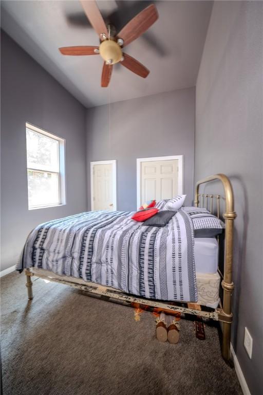 19959 Rheas Community Rd, Lincoln, AR 72744 - bedroom with carpet flooring and ceiling fan