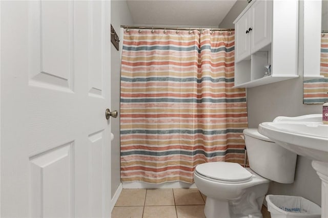 9336 Stonegate Dr, Omaha, AR 72662 - bathroom with tile patterned floors and curtained shower