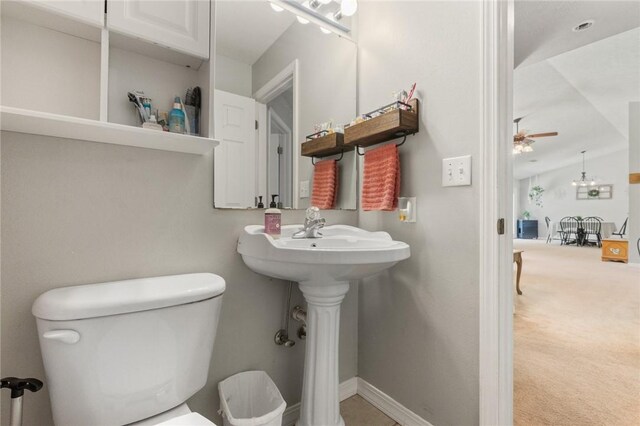 9336 Stonegate Dr, Omaha, AR 72662 - bathroom with ceiling fan and lofted ceiling