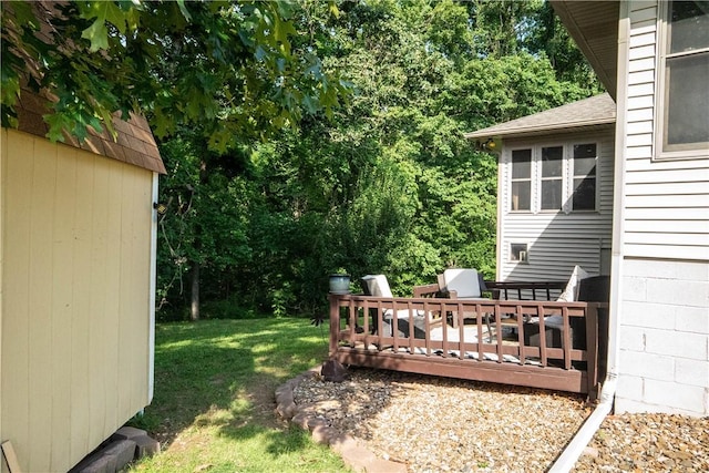 5 Coatbridge Ln, Bella Vista, AR 72715 - view of green lawn with a wooden deck